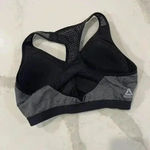 Reebok Wireless Racerback Padded Gray Sports Bra Women's Small Mesh Back Workout Photo 2