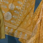 Indian kurta 3pc salwar kameez Embroidery Printed dress size L Color Orange N Size L Photo 6