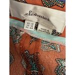 Elevenses Anthropologie Wide Leg Pants Size 12 Boho Flowy Orange Blue Casual Photo 6
