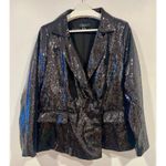 Forever 21 Women’s Double Breasted Sequined Blazer Black OS 14/16 Photo 1