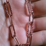 Red Austrian Crystal Paperclip Ion Plated Rose Gold Stainless Steel Necklace Photo 7