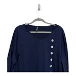 Navy Nautical Boat Yacht Button Striped Long Sleeve Size Small Preppy Womens Blue Photo 1