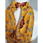 Rachel Zoe Women’s Size M Yellow Floral Peplum Halter Top NWT Photo 4