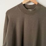 Vince . | Mock Neck Brown Long-Sleeve Short Sweatshirt Dress Relaxed Fit | XL Photo 5