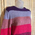 Rendevous 80s 90s Vintage Wide Striped Colorful Loose Knit Sweater Jrs Medium Pink Size undefined Photo 1