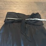 Madewell NWT Petite Black Satin Tie Front Strapless Jumpsuit Sz 8P Photo 6