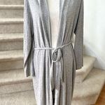 Natori Grey Marled Tie Waist Mid Length Robe Gray Size M Photo 0