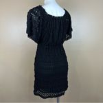 Chelsea and Violet Black Crochet Lace Knit Sweater Boho Dress M Photo 9