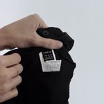 SheIn Women’s Black Ribbed Long Sleeve Button Down Crop Top Size XS Photo 2