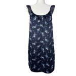 LRL Ralph Lauren S Black Label Satin Lace Floral Nightgown Sleep Slip Dress Logo Blue Photo 2