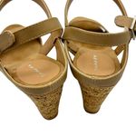 Tahari TAN BROWN CORK SOFT SUEDE WEDGE SANDALS SIZE 10 Photo 2