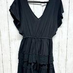 Anthropologie Daily Practice by Dress Women Size XS Black Tiered Ruffle Mini Photo 0