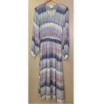 Cloth & Stone Multicolor Tie Dye Striped Maxi Long Sleeve Flowy V-neck Dress Photo 1