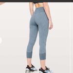 Lululemon Wunder Under Crop 23" Ribbed leggings in Washed Moon Blue. Size 4. Photo 1