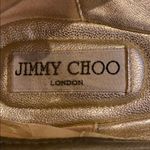 Jimmy Choo  Grey Leather Flats w. Silver Grommets Photo 3