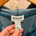 American Vintage Vintage Y2K Teal Blue Fleece Velvet Zip Rhinestone Studded Track Suit Jacket L Photo 4