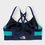The North Face  FlashDry Motivation Studio Sports Bra in Billiard Green Navy | LG Photo 2