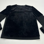 Tibi Black Faux Fur Long Sleeve Top Womens Size 2 Long Sleeve Popover Office Photo 0