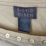 Sigrid Olsen  Tan Button Trim Ribbed Sleeveless Tank Top L Photo 3