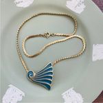 Trifari RARE 1970s vintage  Enamel gold tone chocker and earrings Photo 3