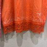 Bella Canvas Orange and Pink Ombré Tunic Top Hoodie Pullover Lace Hem Floral Pattern XL Photo 1