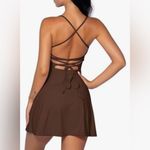 Tennis Dress for Women Backless Lace
Up Workout Dress Size Medium Brown Photo 1