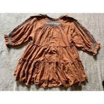 Free People  Bronze Orange Size‎ XSmall 3/4 Sleeve Peasant Dress Tunic Photo 8