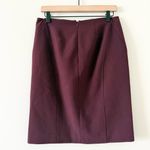 White House | Black Market  Pencil Skirt with Front Slit in Burgundy Size 8 Photo 2