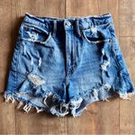Abercrombie & Fitch Curve Love The Mom High Rise Distressed Jean Shorts Sz 0/25 Photo 2