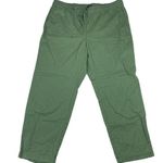 J.Crew  Linen Blend Drawstring Pants Size 14 Ankle Pants Green Casual Resort Photo 0