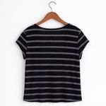 United Colors Of Benetton Linen Striped Top | Navy White | Size S Photo 3