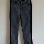 ZARA  | Black Velour Trim High Rise Skinny Jeans Sz 4 Photo 2