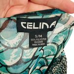 Celina Semi Sheer Coverup Beaded Floral Womens S/M Green Size M Photo 3