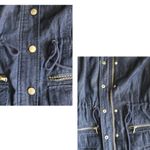 New York & Co. Navy Blue Denim Trench Coat Photo 9