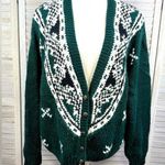 Copper Key  Vintage 80's/90's Fair Isle Cardigan Evergreen/Multi-Medium Photo 0