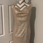 Emerald Sundae women’s Gold/pink sequined off shoulders formal dress size 15 Photo 1