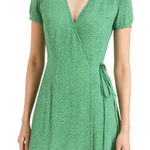 & Other Stories & Other Stories Los Angeles Atelier Wrap Dress Size 2 Green Viscose Mini Photo 0