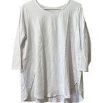 Susan Graver Weekend Essentials Top White Knit Women Size 1XP 3/4 Sleeve Classic Photo 0