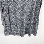 Lucky Brand Plus Size 2X Top Navy Blue White Knit Floral Diamond Scoop Neck 795 Photo 6