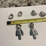 Lot Of 3 Silver Tone Costume Earrings Screw On Clip Photo 8