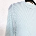 Hollister Crewneck Sheer Pale Green Ribbed Long Sleeve Top Size Medium Photo 2