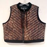 Calvin Klein Performance Cropped Animal Print Vest Women's XL Black Quilted Photo 2