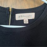 Philosophy  black short-sleeve sweater with a gold zipper detail Photo 2