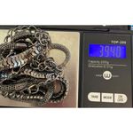 Multi Layered Chain Gunmetal Necklace Mesh Link Flat Steampunk Goth Emo Adj 19" Photo 4