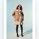 MOUSSY Floral Print Taupe Puff Long Sleeve Fit & Flare Dress Sz:1/Small Tan Photo 5