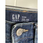 Gap Womens Jeans Sz 0 25R High Rise Straight Blue Denim Dark Moran Photo 2