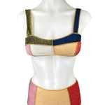 Boohoo  Multicolor Colorblock Glitter Strappy Swim Bikini Swimwear Set Size S Photo 0