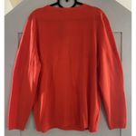 Amelotte Bright Orange Long Sleeve Crew Neck Button Down Cardigan Sweater Sz L Size L Photo 4