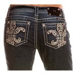 Miss Me  Boyfriend Capri Jeans BLING Rhinestones Womens 27 Crystals Dark Wash Photo 3