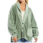 Free People Jordan Jacket Women's Small Green Oversized Front Button Pockets Photo 11